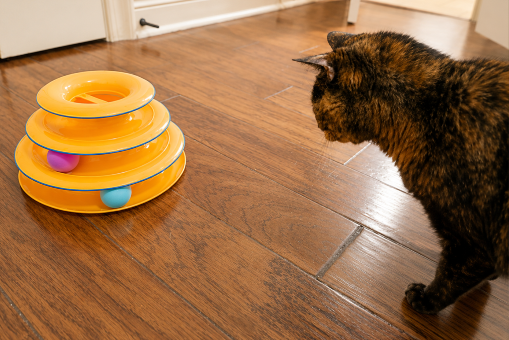 tower of tracks cat toy and cat